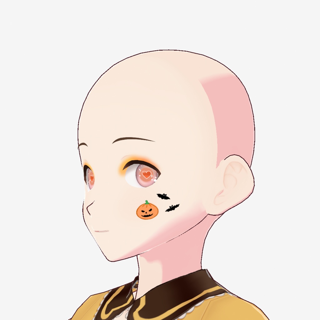 【VRoid用テクスチャ】🎃カボチャのフェイスペイントセット✨/Pumpkin Face Paint Set