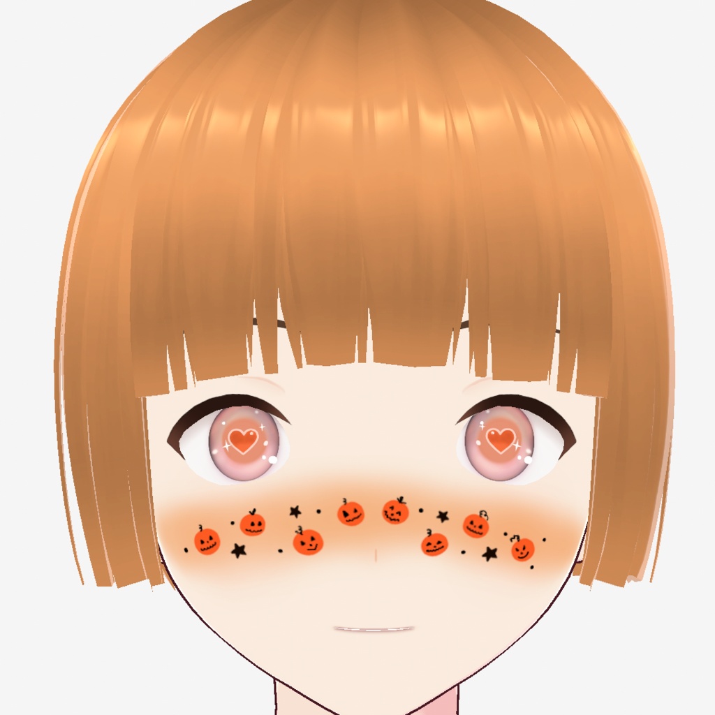 【VRoid用テクスチャ】🎃カボチャのフェイスペイントセット✨/Pumpkin Face Paint Set