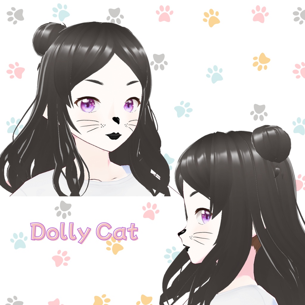 【VRChat/VRoid】🐱猫肌のテクスチャ🐈⬛🐈/Cat-Themed Face Paint Set