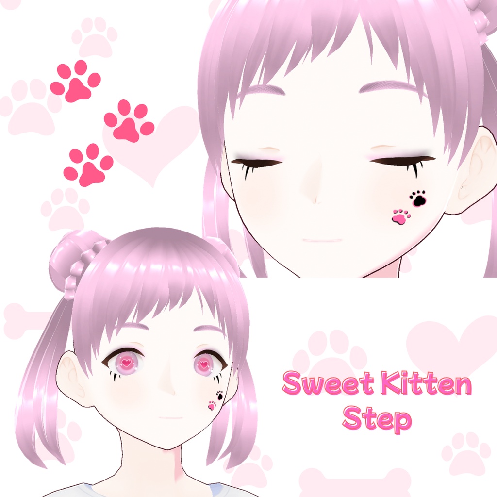 【VRChat/VRoid】🐱猫肌のテクスチャ🐈⬛🐈/Cat-Themed Face Paint Set