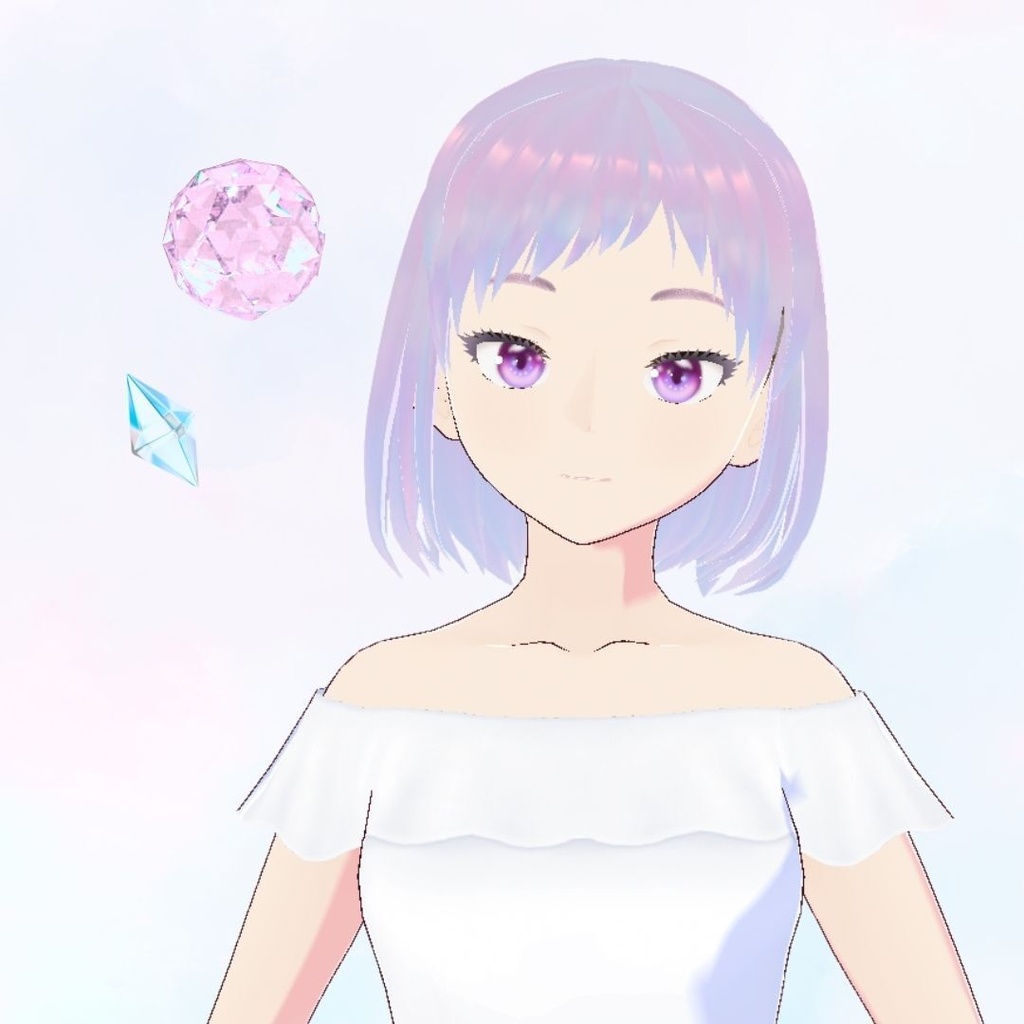 【VRChat/VRoid】🦄Moonstone Reflection Hair Texture/月光石の反射 ヘアテクスチャ🩵💜