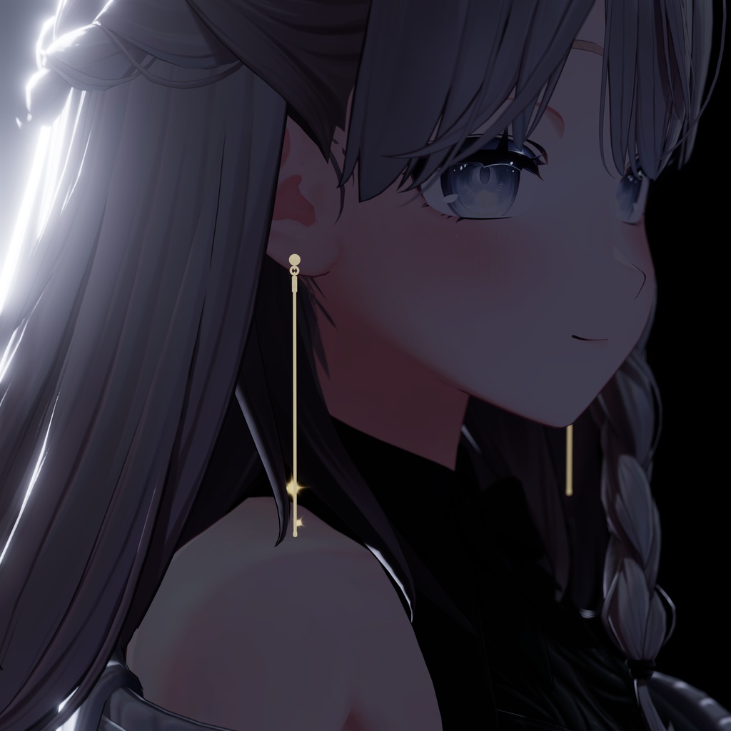 【VRC想定】スネークチェーンピアス 5色・光るピアス