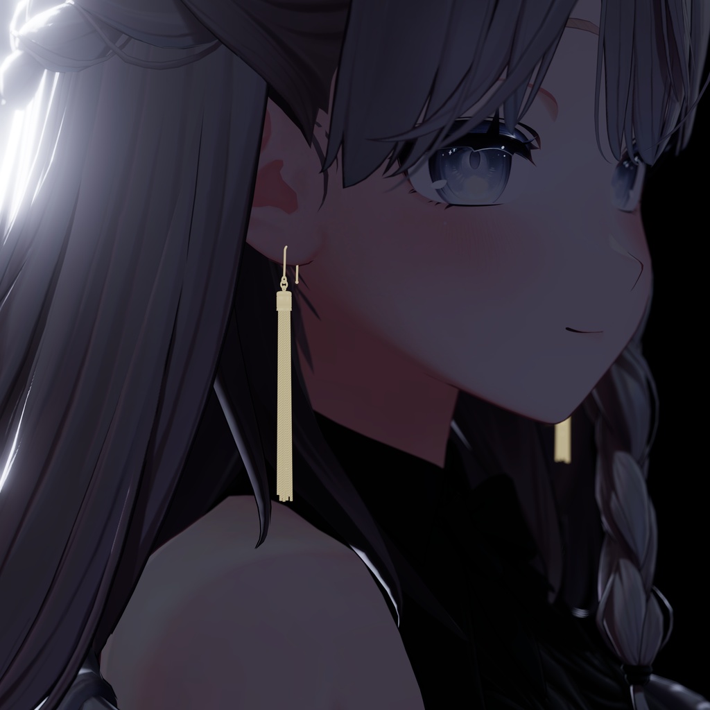 【VRC想定】チェーンタッセルピアス 5色・光るギミック付き