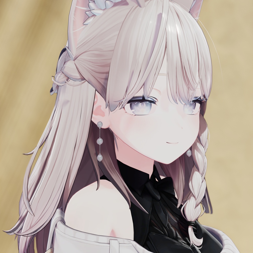 【VRC想定】パール3連ピアス 5色・光るギミック付き