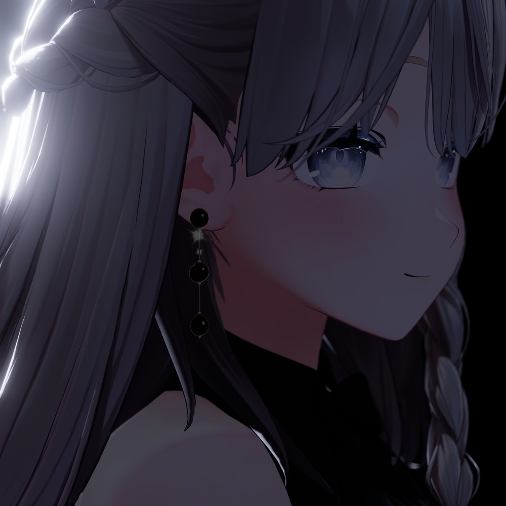 【VRC想定】パール3連ピアス 5色・光るギミック付き