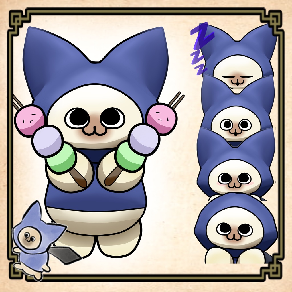 「PRE-SALE」Live2Dモンスターハンター オトモアイルー【KIT . T 】Monster hunter palico, live 2d, streamer pet and vtuber model