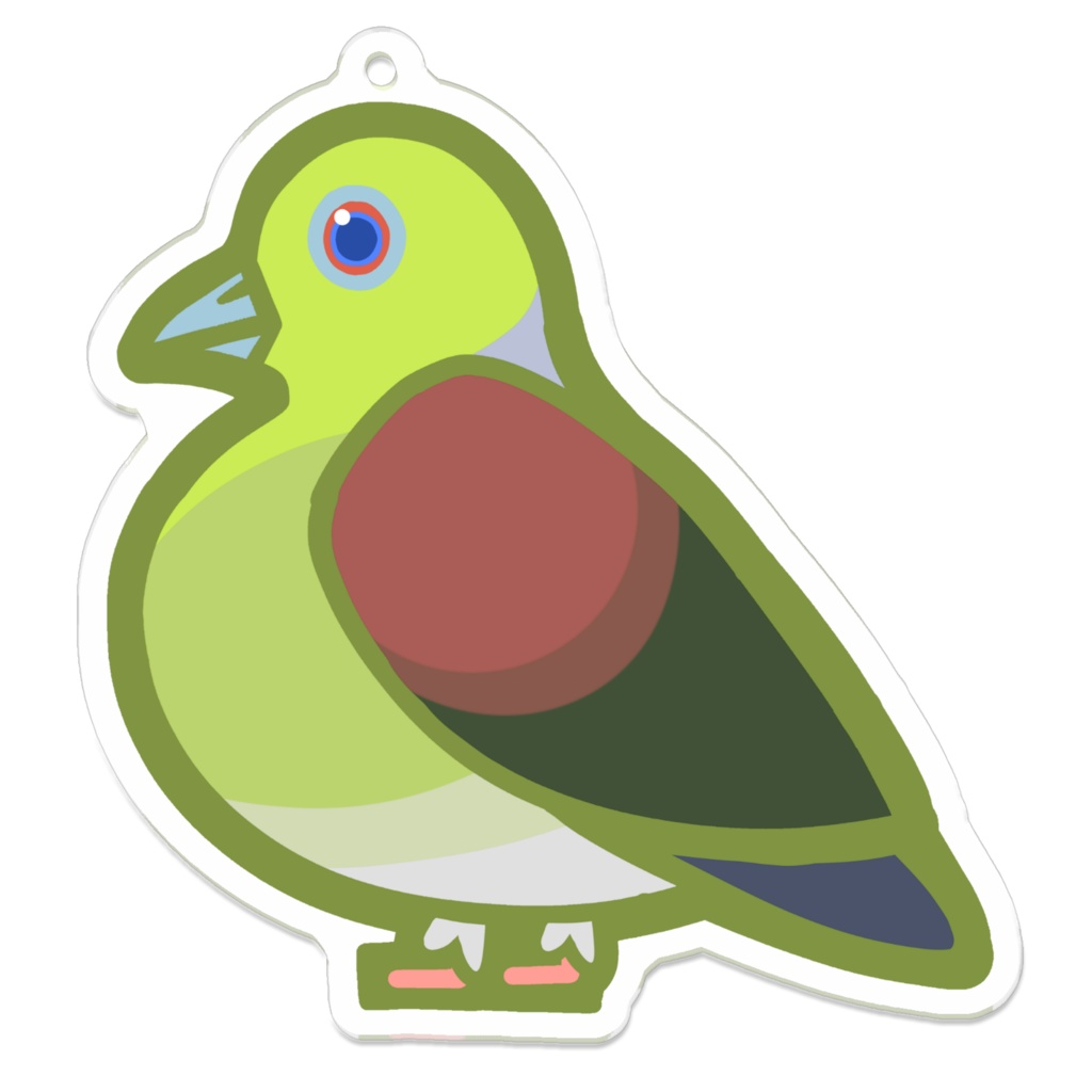 アオバト　アクリルキーホルダー