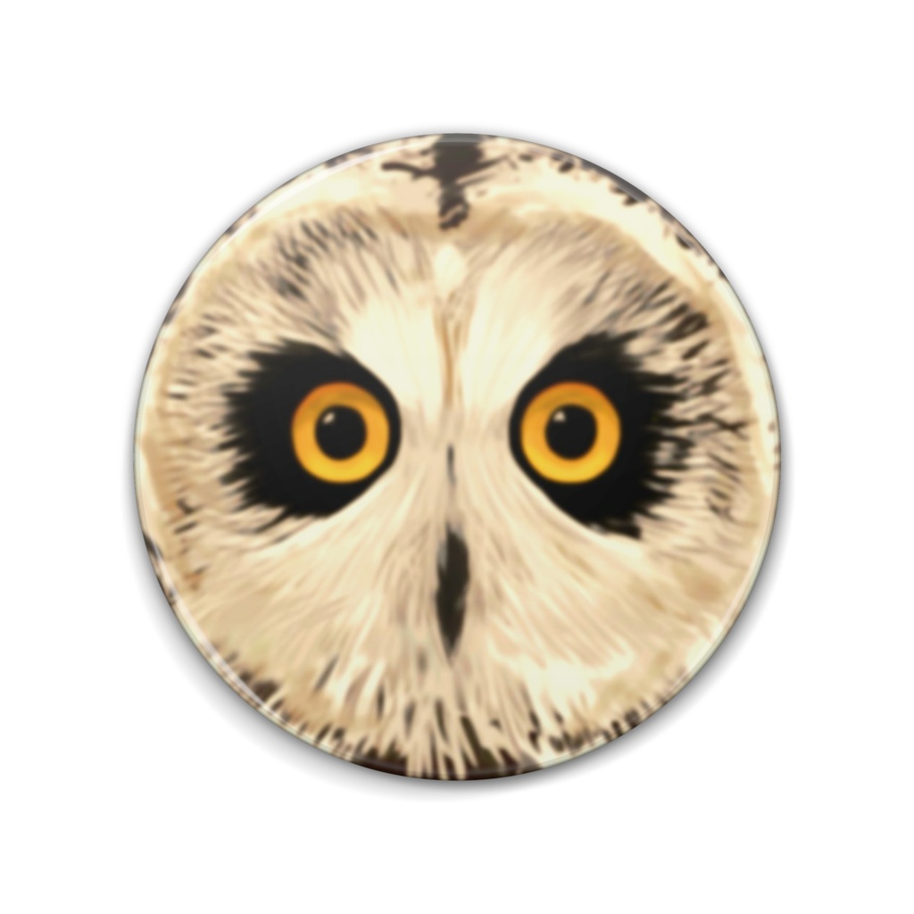 コミミズク　缶バッジ