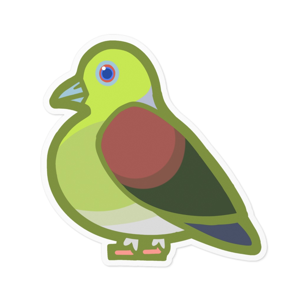 アオバト　ステッカー