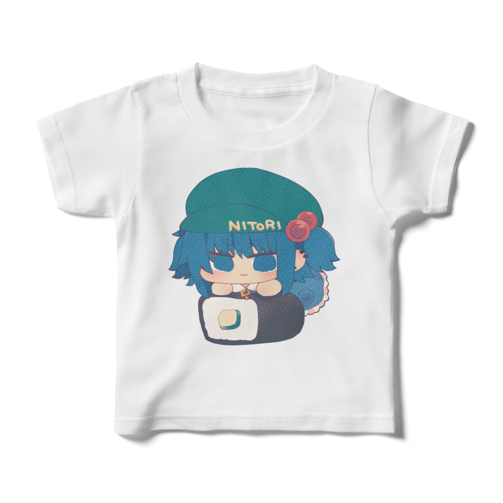 キッズサイズ100cm かっぱ巻きにとり #河城にとり 東方同人Tシャツ