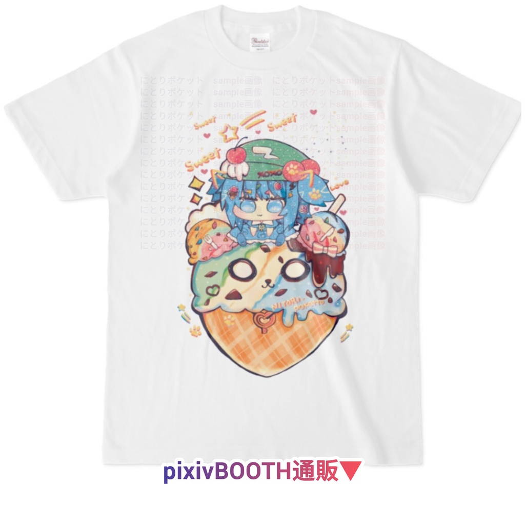 #河城にとり アイス　河城ファンクラブ掲載　東方同人Tシャツ #にとりポケット