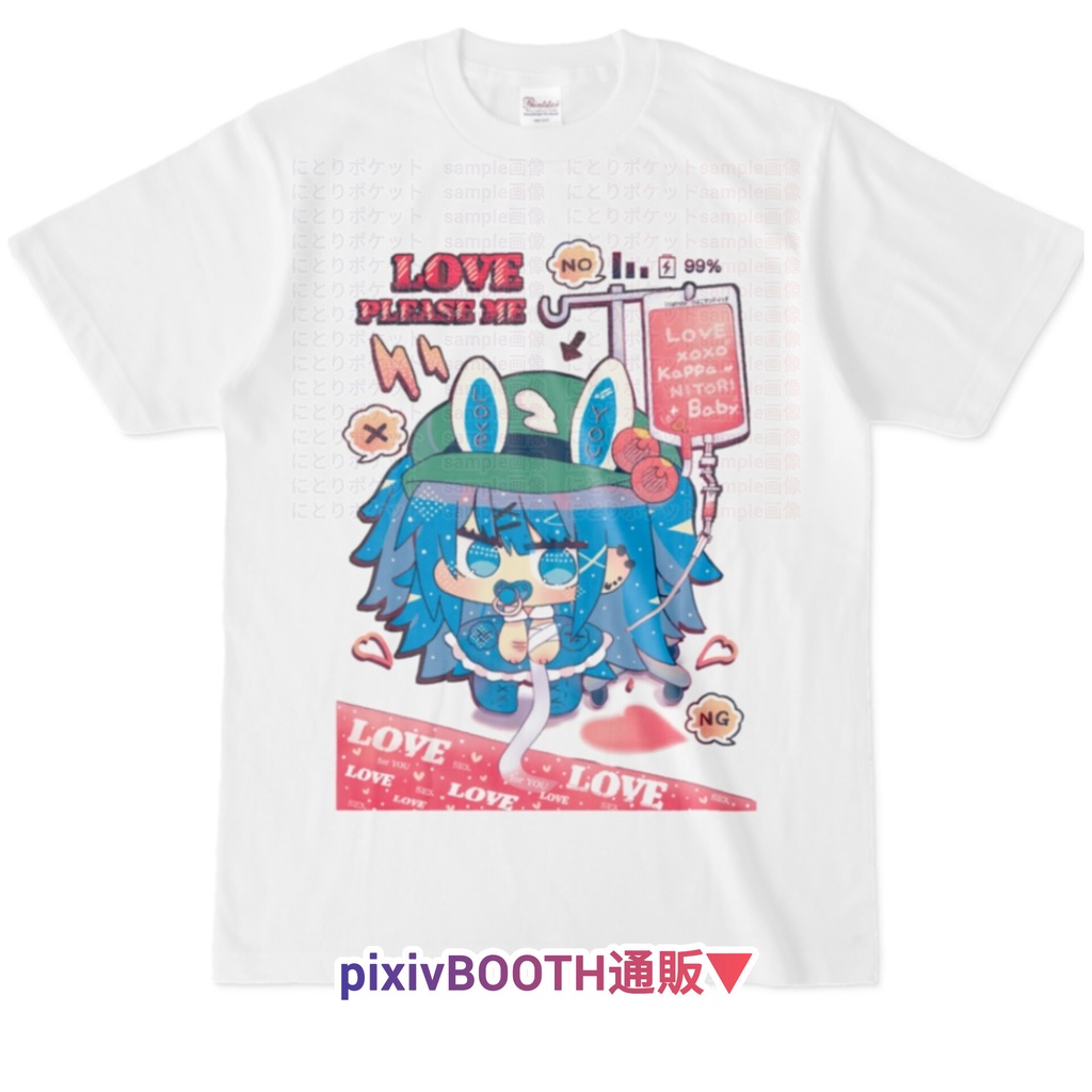 【キッズ】病み河城にとり【S.M.L.XLサイズ】東方Project同人白TシャツpixivFACTORY