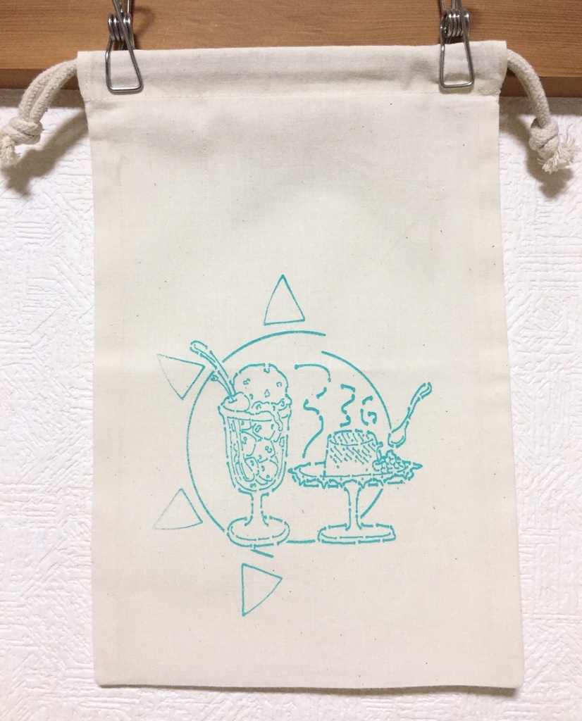 ささろ概念巾着(ナチュラル×ミント)