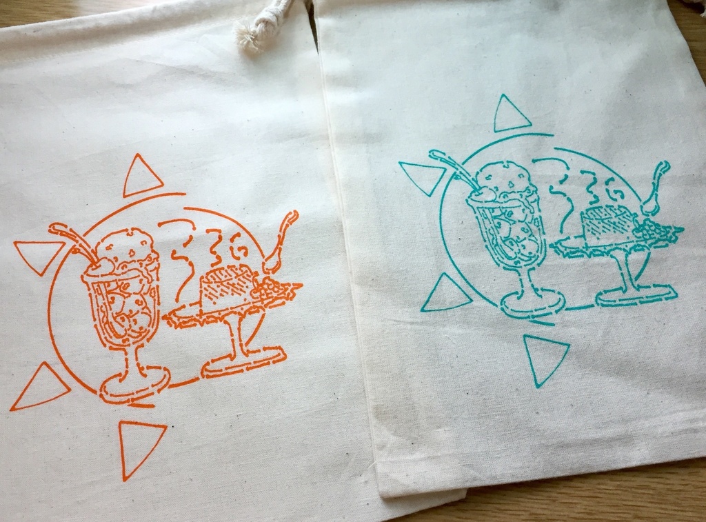 ささろ概念巾着(ナチュラル×オレンジ)