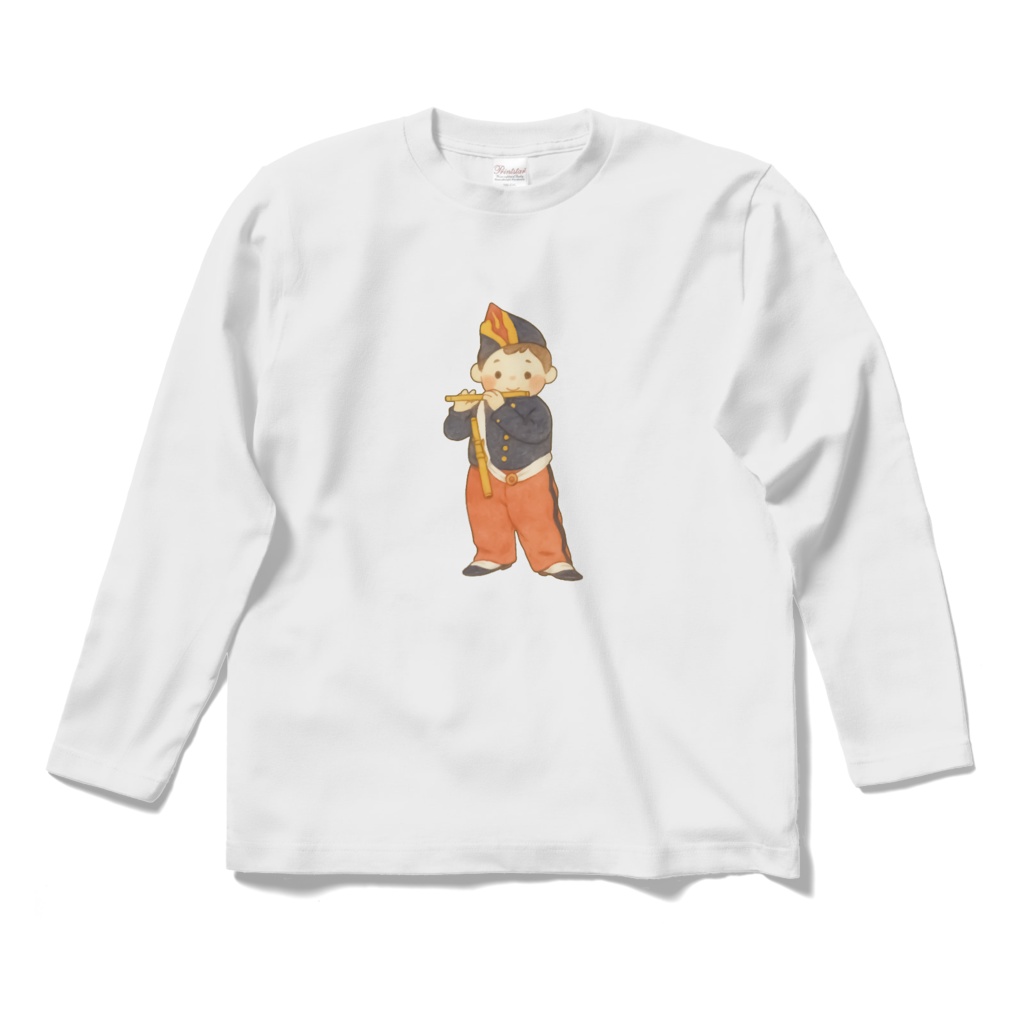 ゆるっと笛を吹く少年ロンT