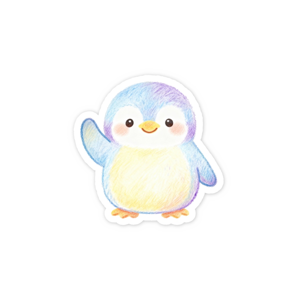 お手振りペンギンステッカー