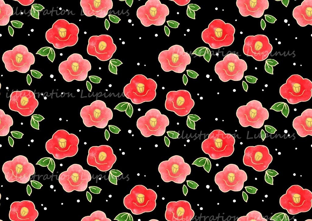 【フリー素材】シンプル和風花柄シームレス素材 6柄セット