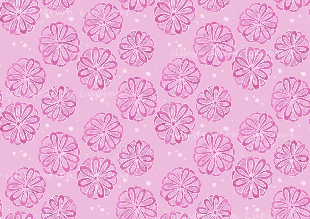 【フリー素材】シンプル和風花柄シームレス素材 6柄セット