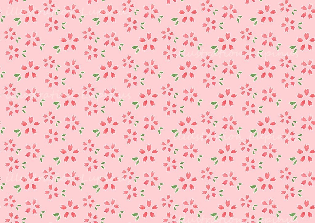 【フリー素材】シンプル和風花柄シームレス素材 6柄セット