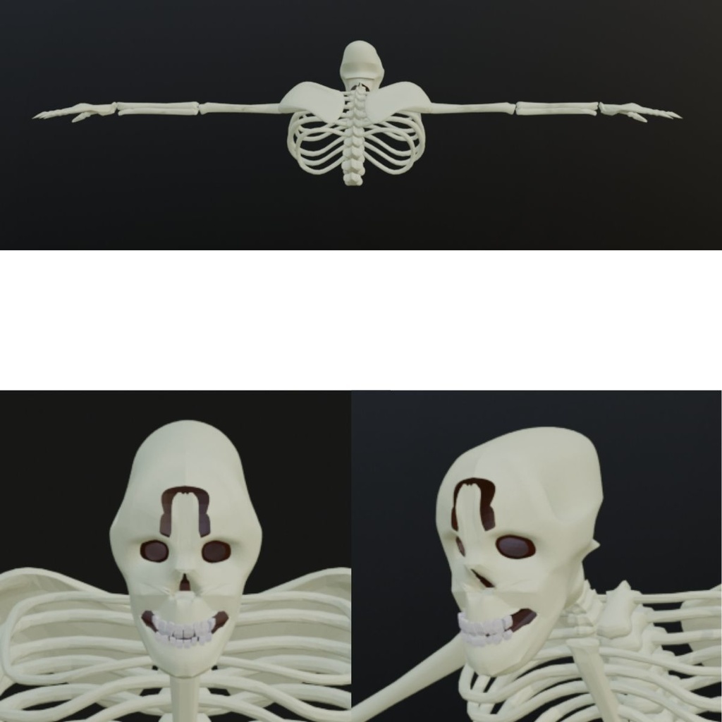 【VRChat対応】シンプルスカルシリーズ~がしゃどくろ~【3Dアバター】