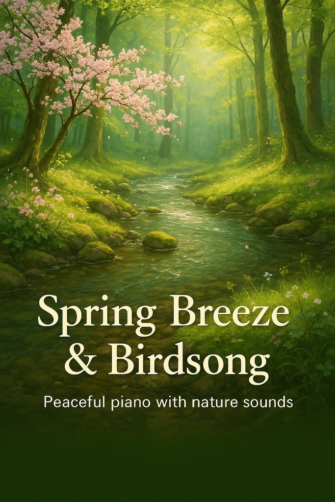 春風の環境音 × ピアノBGM(10曲パック) – Healing Piano with Spring Nature Sounds
