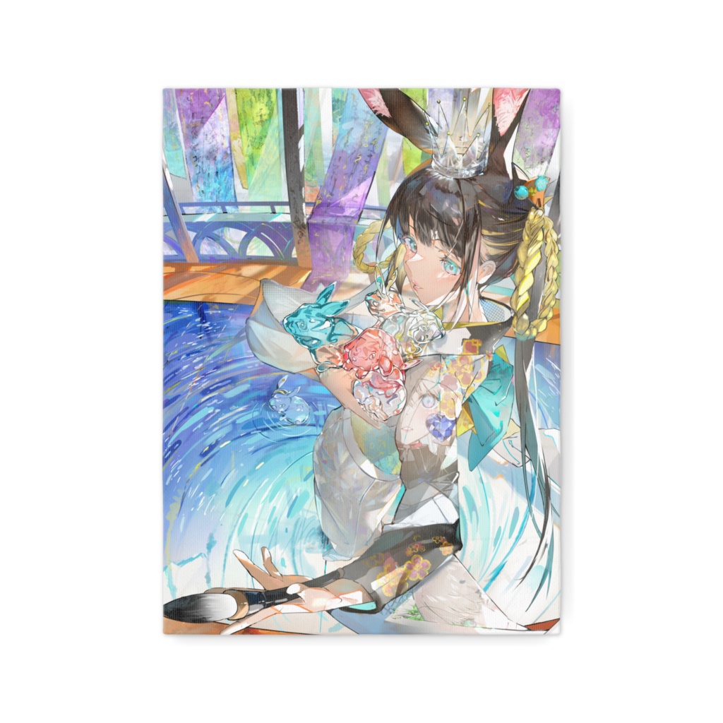 よはく オリジナルイラスト『兎』F4キャンバス