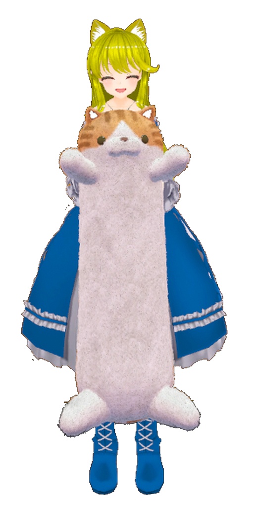 【猫のけものじん＋猫】ポーラちゃんアクリルキーホルダー（背面コーティング済）【3Dアバター版 or イラスト版の二種】