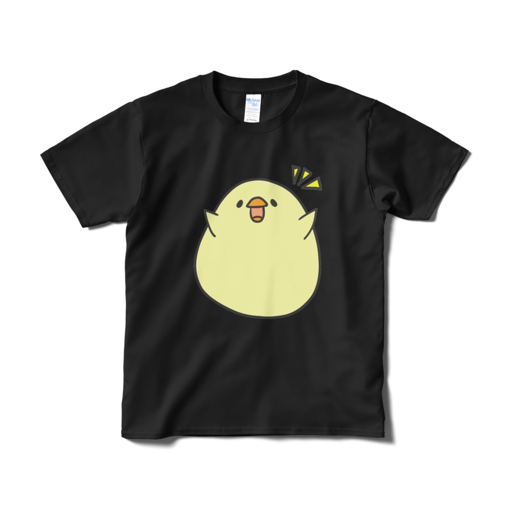 ゆるいひよこさんのTシャツ【ブラック】【わーいぴよ】