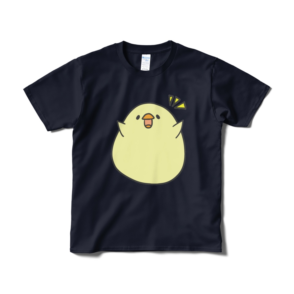 ゆるいひよこさんのTシャツ【ネイビー】【わーいぴよ】