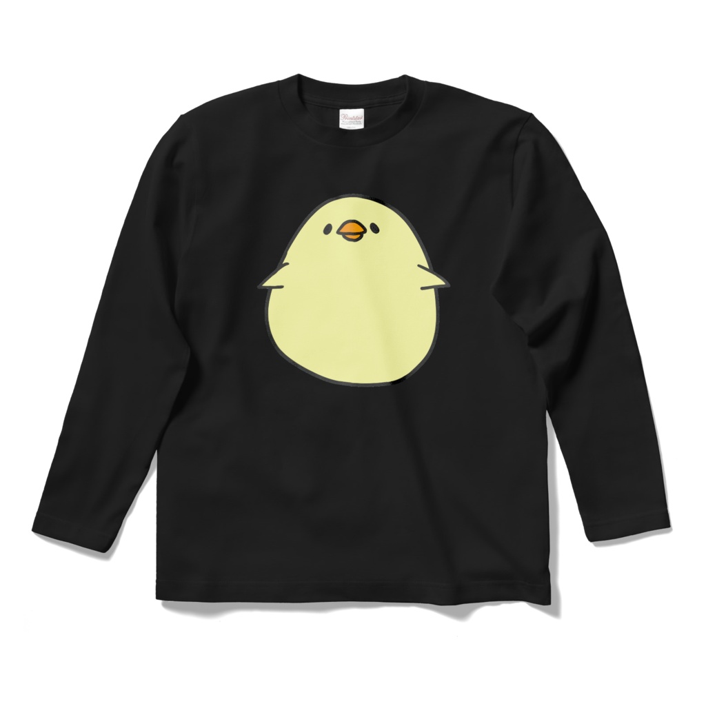 ゆるいひよこさんのロングスリーブTシャツ（長袖）【ブラック】【ドヤぴよ】