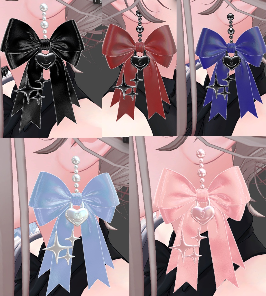 No000リボンピアス