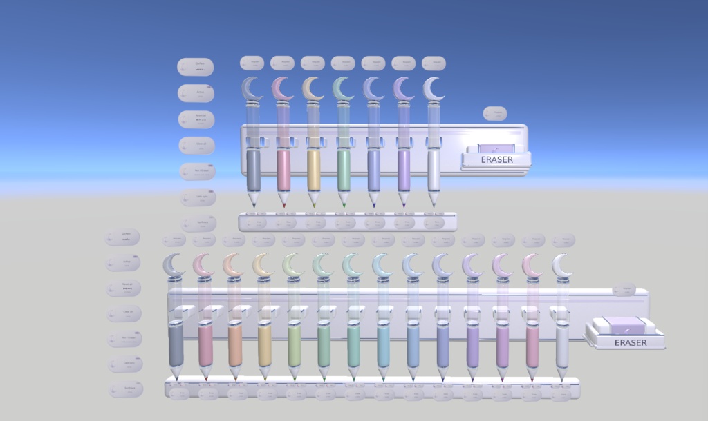 【VRChatワールド用】Moon QvPen|月モチーフのペンセット【差し替えモデル】