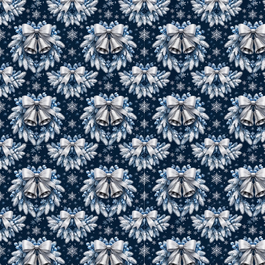 クリスマス青白雪柄デジタルペーパー6枚セット2000×2000px