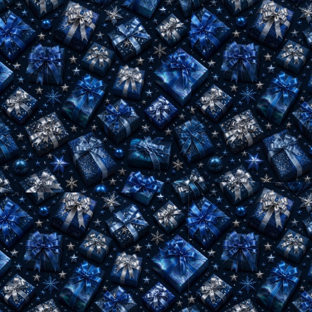 オーロラ星空クリスマス柄デジタルペーパー6枚セット 2000×2000px