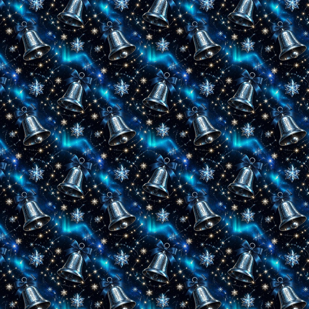 オーロラ星空クリスマス柄デジタルペーパー6枚セット 2000×2000px