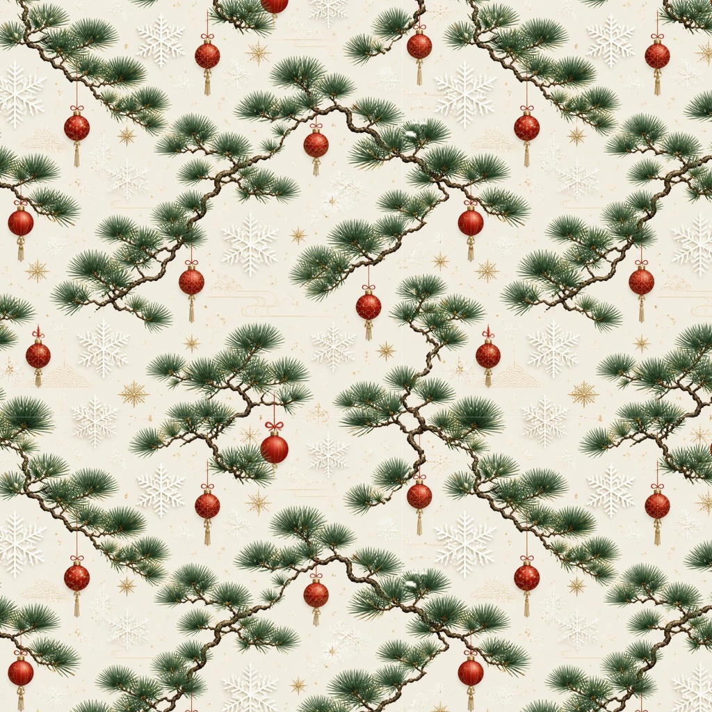 和柄クリスマスデジタルペーパー12枚セット 2000×2000px