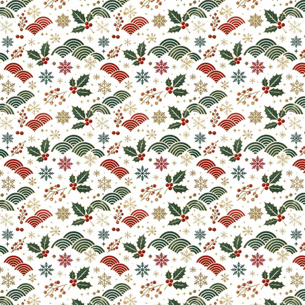 和柄クリスマスデジタルペーパー12枚セット 2000×2000px