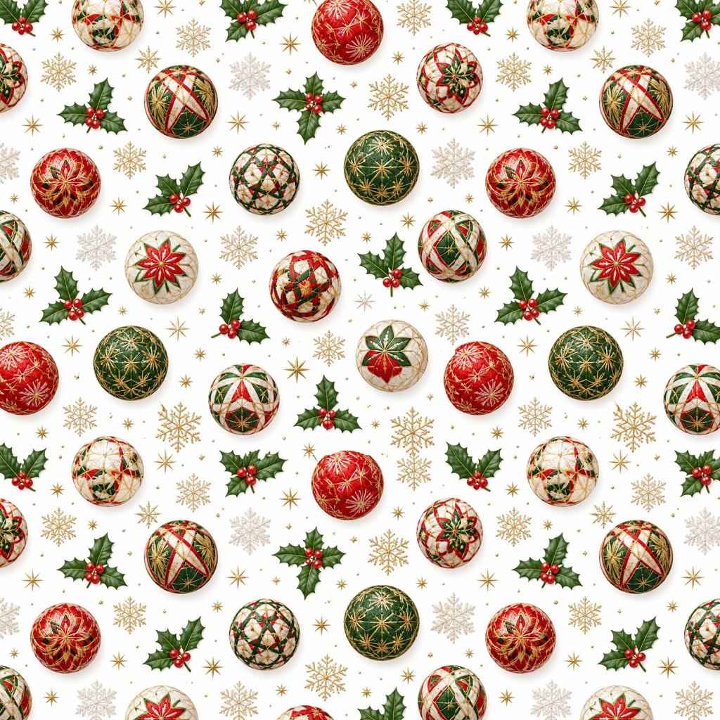 和柄クリスマスデジタルペーパー12枚セット 2000×2000px