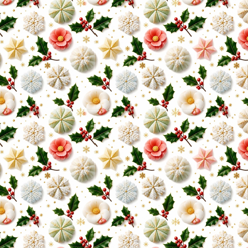和柄クリスマスデジタルペーパー12枚セット 2000×2000px
