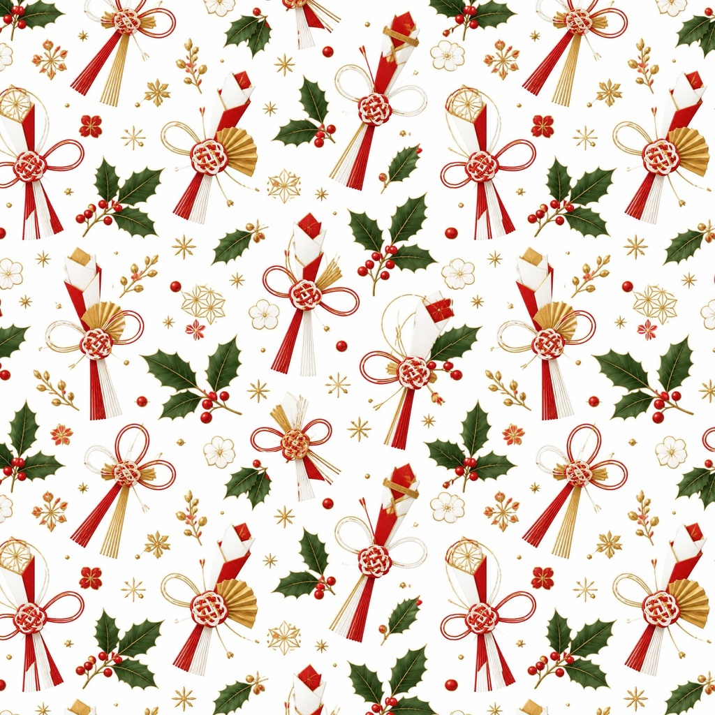 和柄クリスマスデジタルペーパー12枚セット 2000×2000px