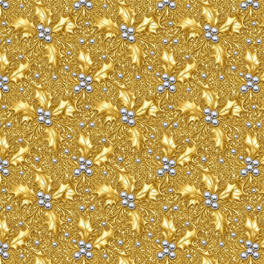 金銀クリスマス柄デジタルペーパー6枚セット 2000×2000px
