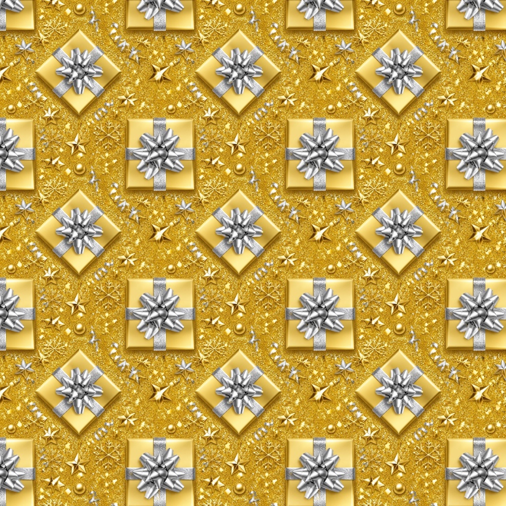 金銀クリスマス柄デジタルペーパー6枚セット 2000×2000px