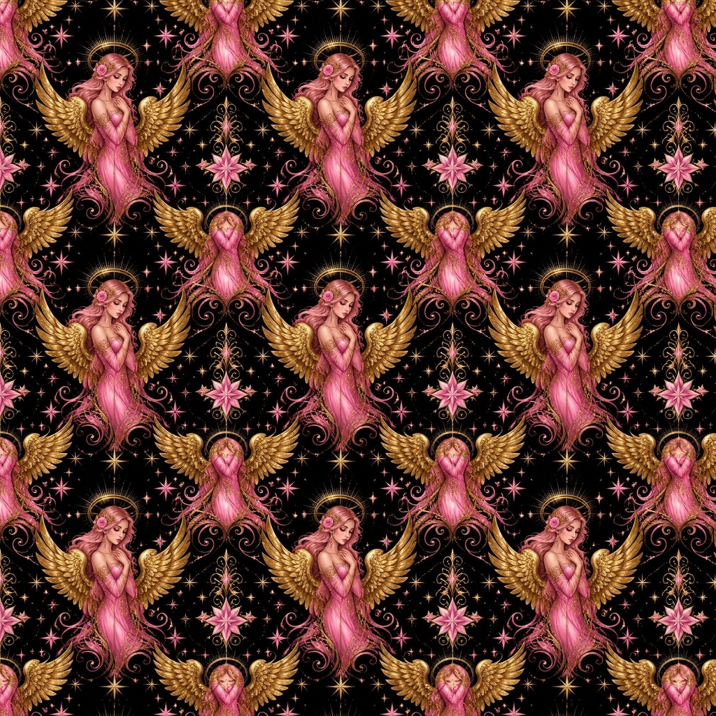 天使柄クリスマスデジタルペーパー6柄|2000×2000px