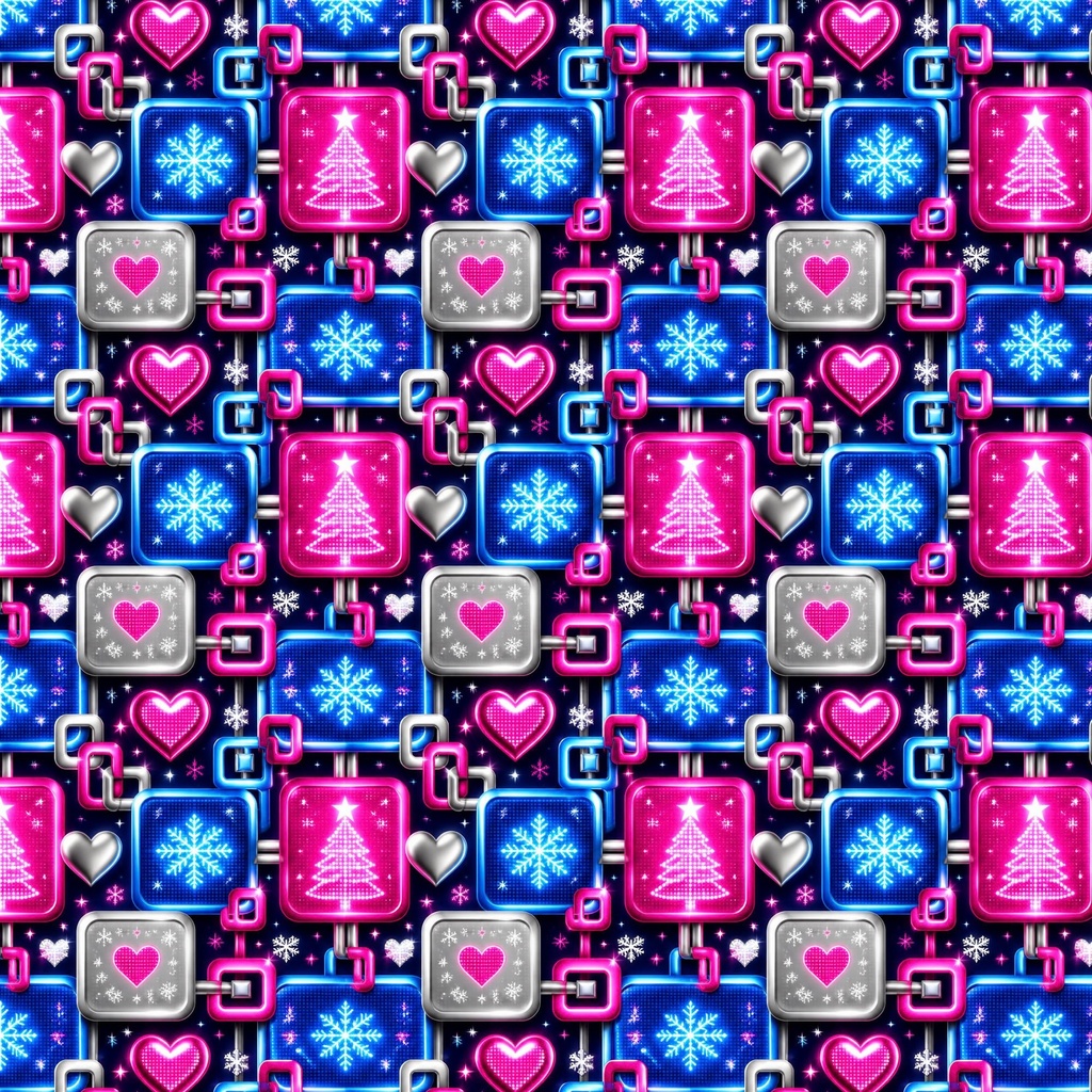 ネオンハート・クリスマス デジタルペーパー6柄 2000px
