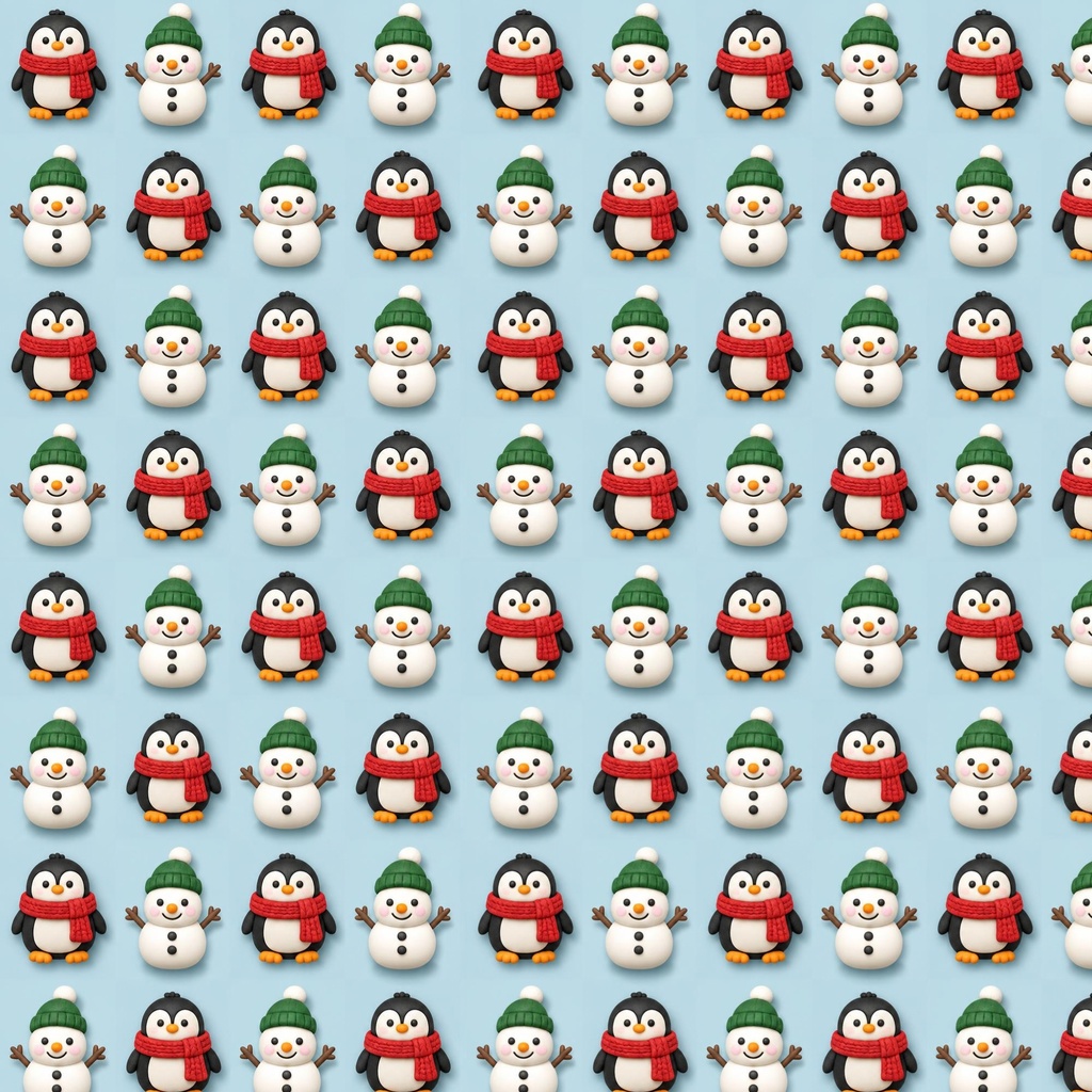 どうぶつとおもちゃのクリスマス柄デジタルペーパー6枚セット 2000px
