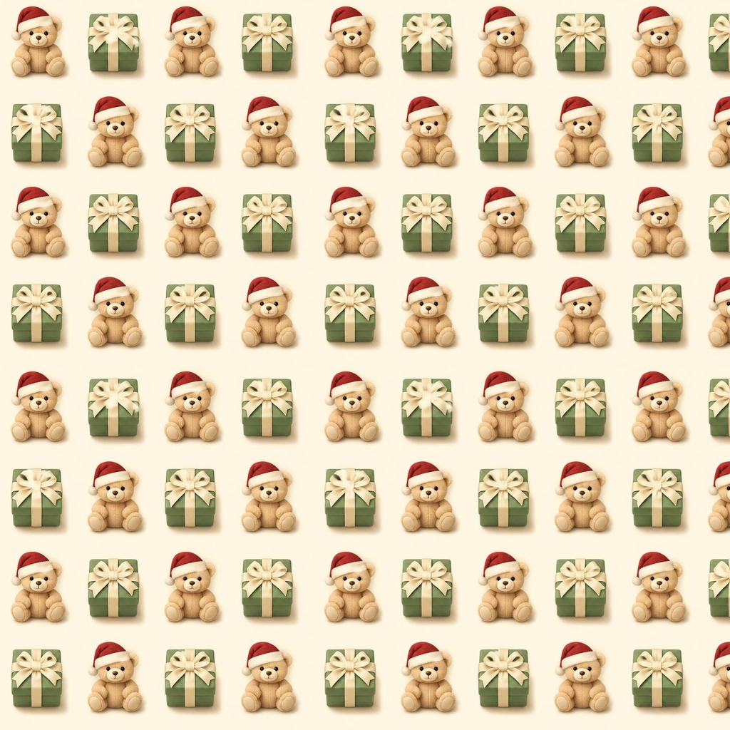 どうぶつとおもちゃのクリスマス柄デジタルペーパー6枚セット 2000px