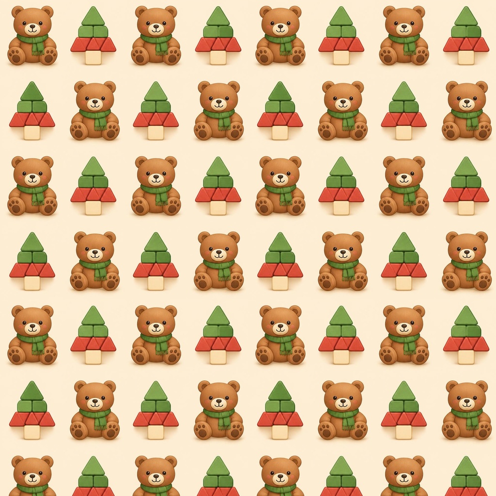 どうぶつとおもちゃのクリスマス柄デジタルペーパー6枚セット 2000px