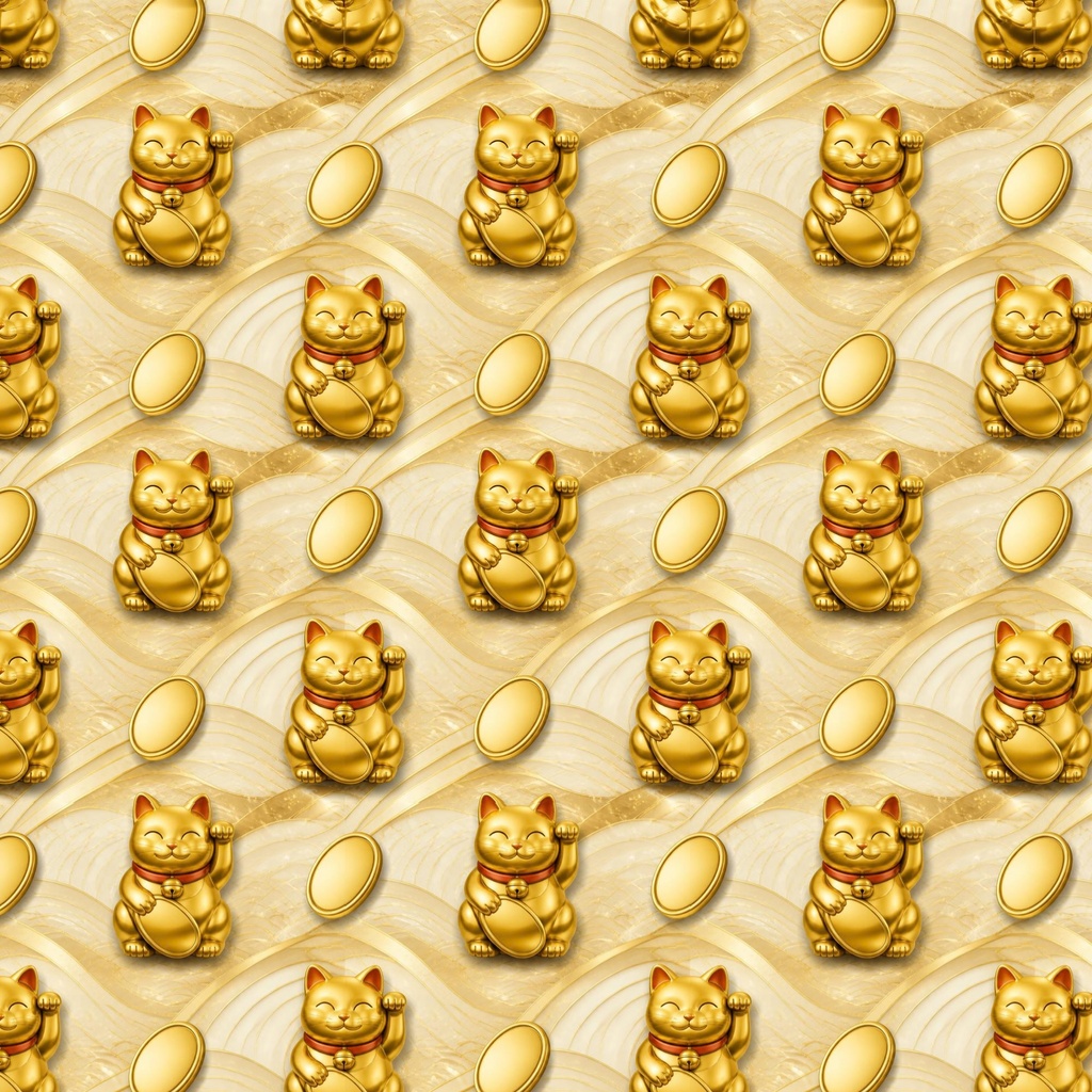 金運・縁起物柄 黄金の福づくしデジタルペーパー6枚セット 2000px