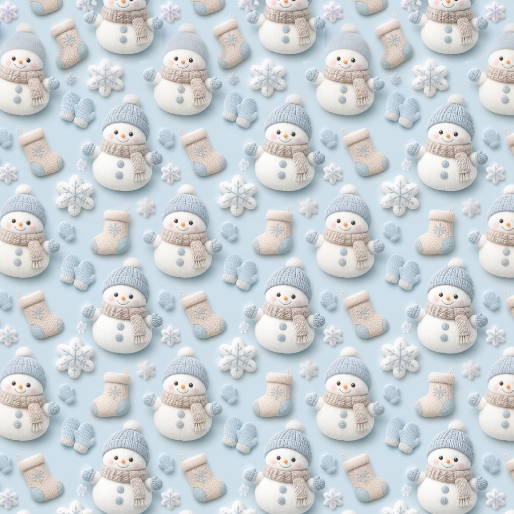 もふもふクリスマス淡色・立体風デジタルペーパー6柄セット 2000px