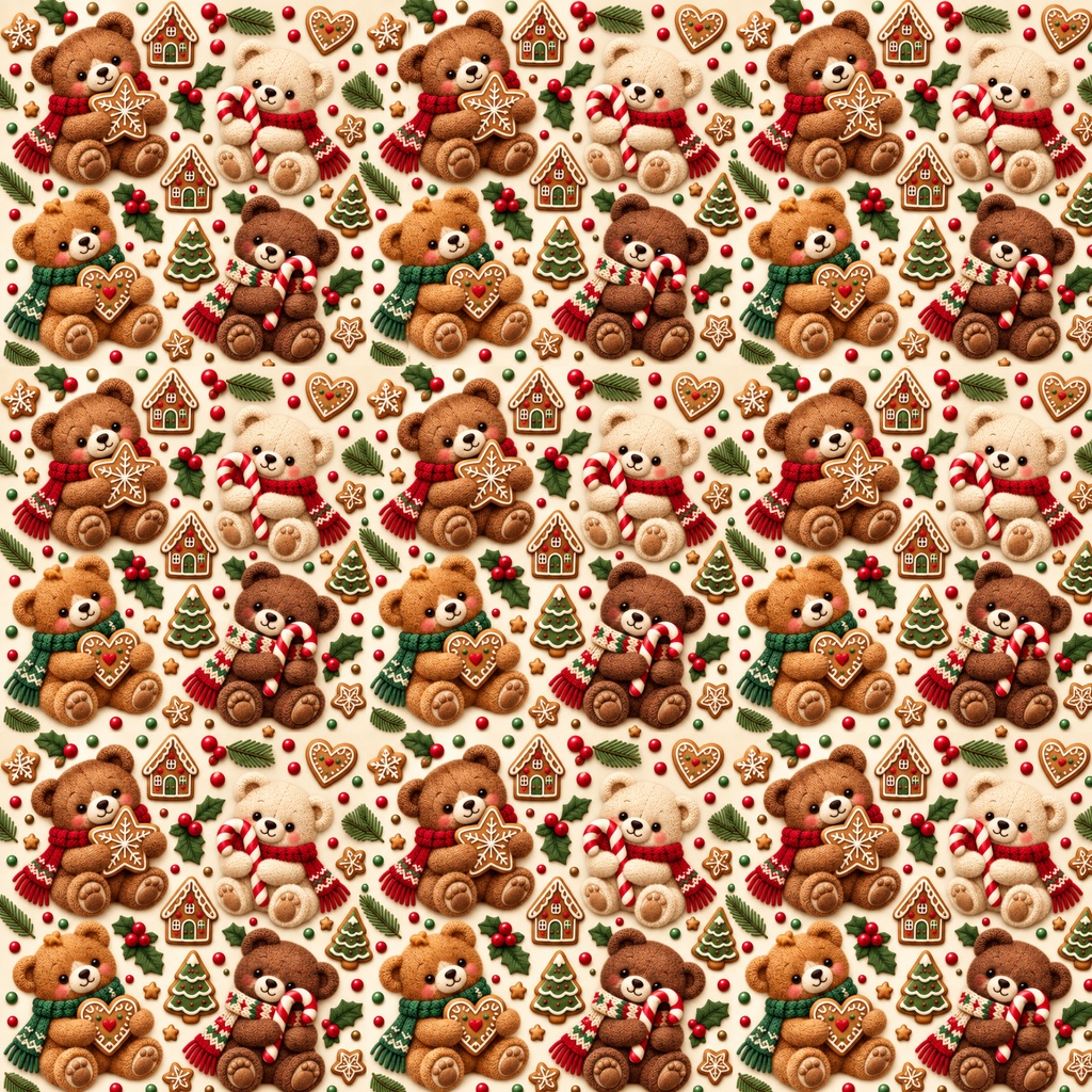 ふわふわクリスマスどうぶつ柄デジタルペーパー10柄セット 2000×2000px